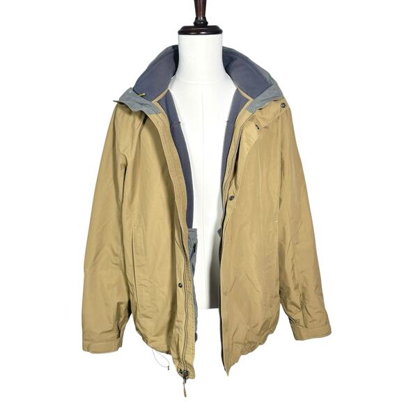 L.L. Bean | Men | Tan 3-In-1 Outdoor Nylon Sweater Fleece Hooded Jacket | L Reg - Picture 5 of 15